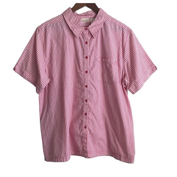 VTG Bobbie Brooks Women Top 18/20 Check‎ Button Preppy Coastal Y2K Retro Cowgirl - Picture 1 of 13